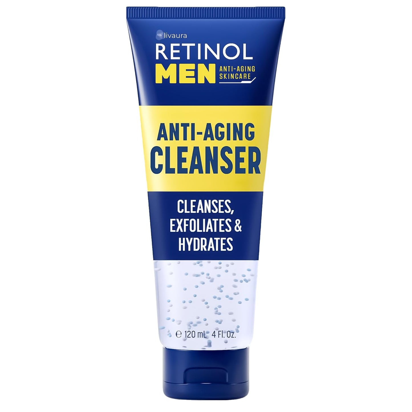 LIVAURA Retinol Face Wash for Men - Gentle Daily Gel Cleanser for Oily Skin