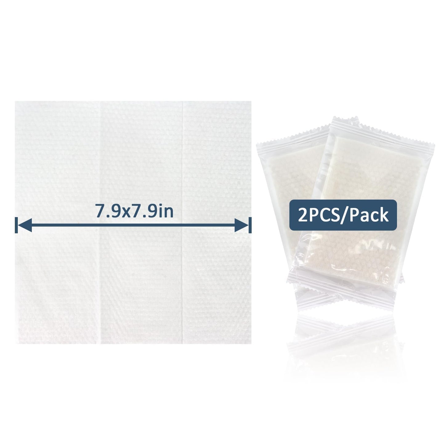 Individual Wrapped Disposable Face Towel - RAQEHO 50PCS (25 PK) Clean Dry Wipes Lint Free Face Towelettes Facial Washcloths Salon Makeup Cleansing Towels for Travel Camping Facial Make up Removal