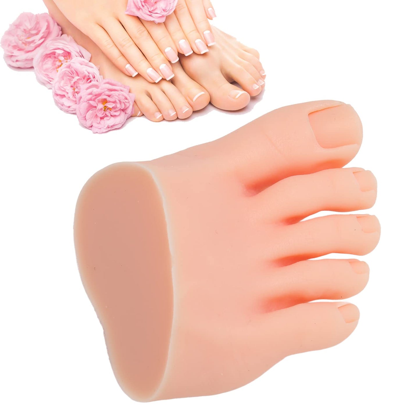 Nail Art Foot Model, Reusable Portable Practice Fake Foot Model Washable Professional for Salon for Beginner (Right)