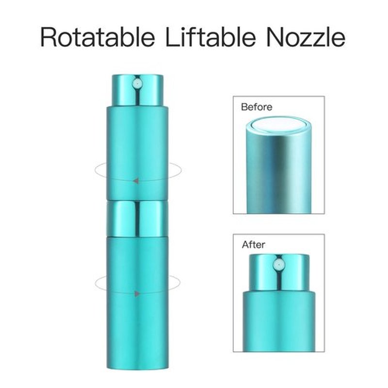 LISAPACK 8ML Atomizer Perfume Spray Bottle for Travel, Empty Refillable Cologne Dispenser, Portable Sprayer (Cyan)