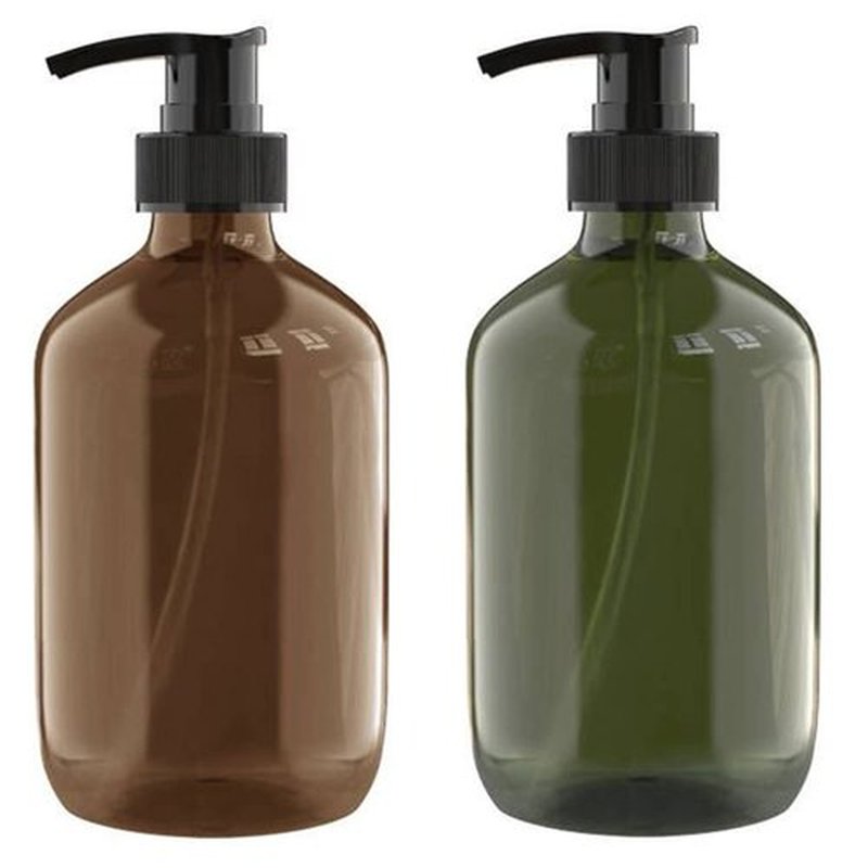 2 PCS 16 OZ Pump Bottle Plastic Pump Lotion Dispenser Empty Bottles for Shampoo Lotion Body Wash, Multicolor