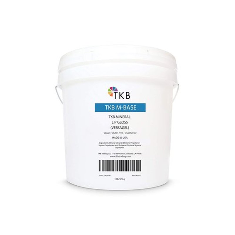 TKB Mineral Lip Gloss (M-Base) | Clear Versagel Base for DIY Lip Gloss, Made in USA (12lb (5.5 kg))