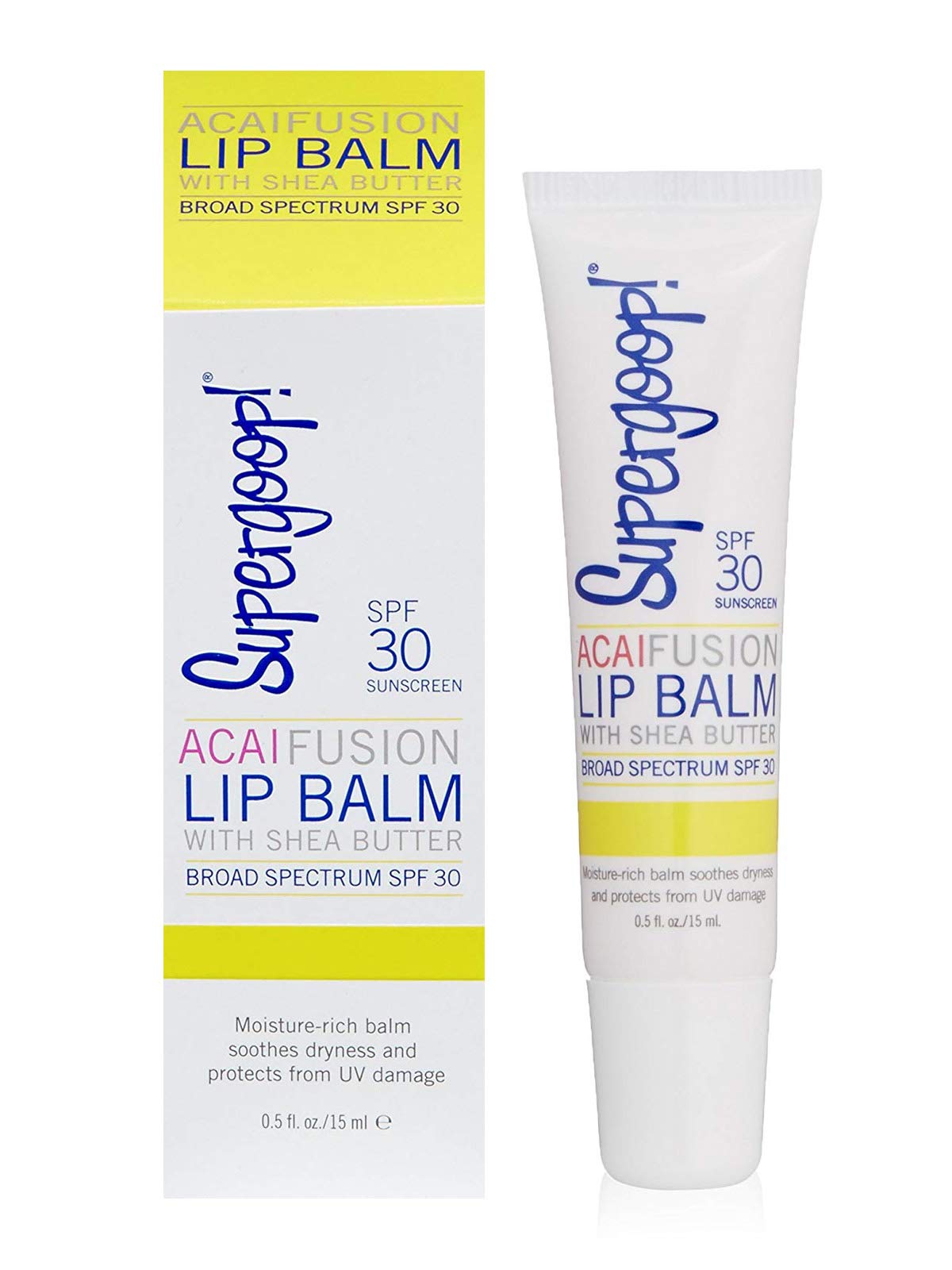 Supergoop! Fusion Lip Balm Acai SPF 30,0.5 Fl Oz