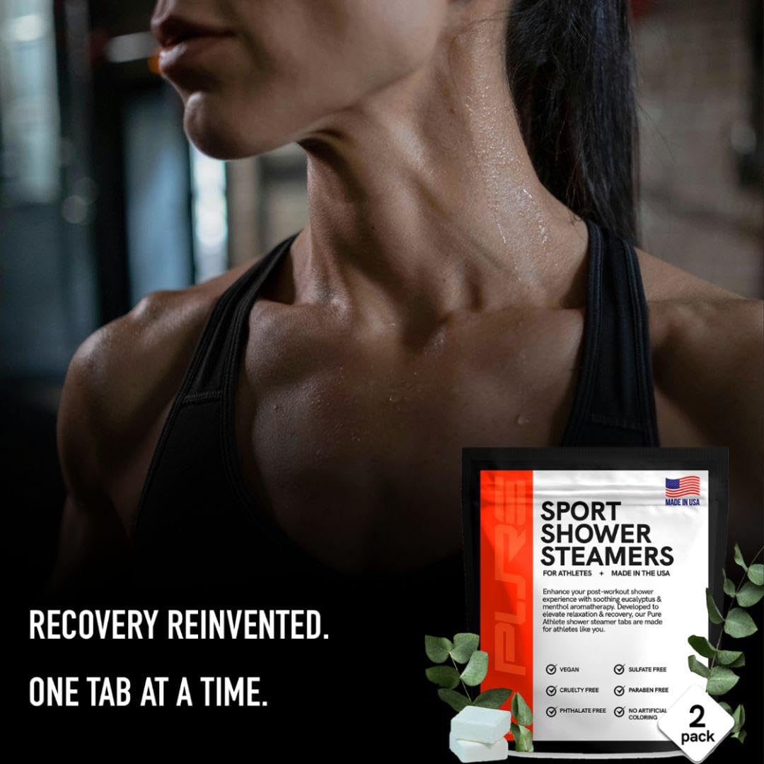 Sport Shower Steamers - USA Made with Natural Lemon Essential Oil, Aromatherapy, Stress and Sinus Relief, Muscle Recovery for Athletes, Best Birthday Presents and Summer Gifts for Runners