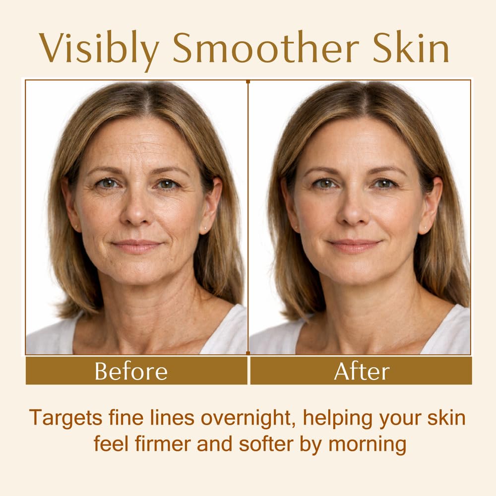 Retinol Night Cream for Face, Anti Aging Face Cream & Wrinkle Cream for Women with Hyaluronic Acid, Collagen & Vitamin C, Face Moisturizer for Deep Wrinkles, Dry & Aging Skin, Night Moisturizer 1.7 oz