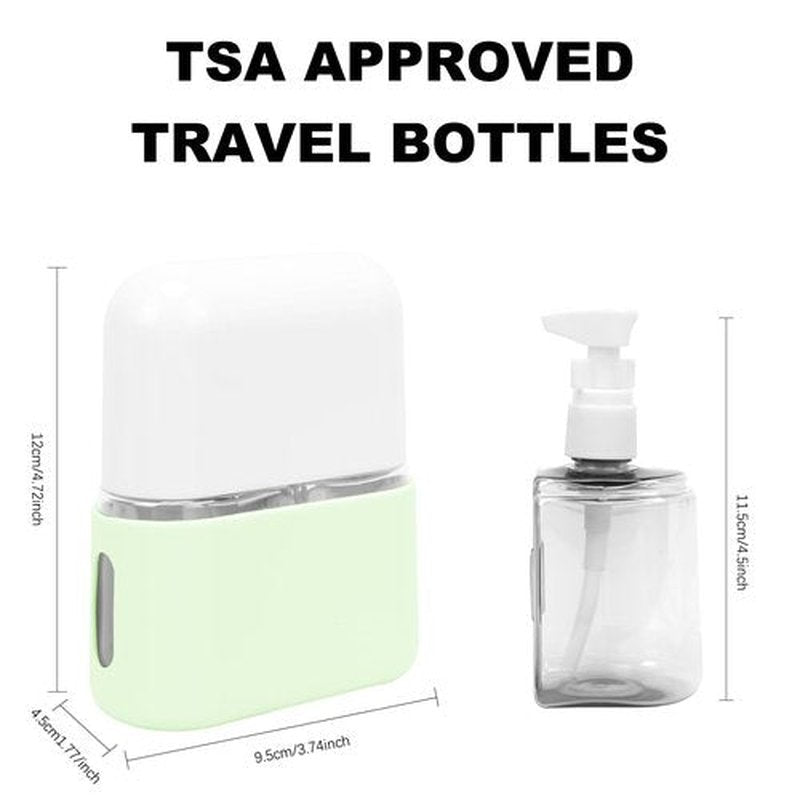 Skycase Travel Bottles, Travel Size Toiletries - Leak Proof Refillable Tsa Approved Travel Bottles, 2 in 1 Travel Containers with Labels Airplane Accessories Kits for Lotion Liquid (Green)