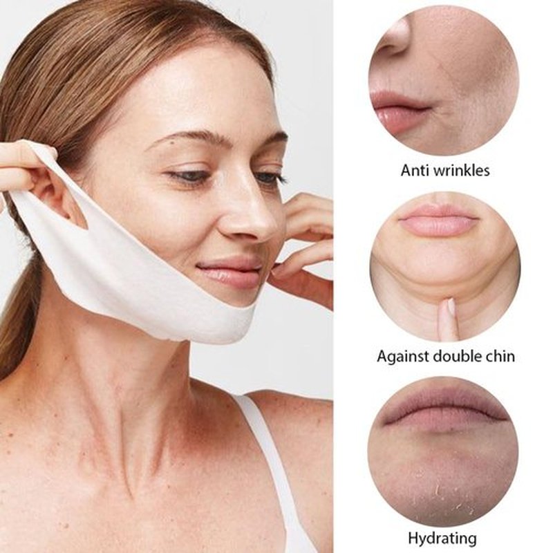 Kaely 6Pcs V Line Lifting Mask,Double Chin Mask,Chin Strap for Double Chin for Women,Face Lift Mask with Collagen,Hydrating Anti-aging