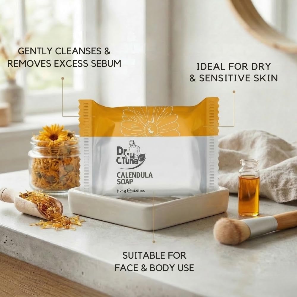 FARMASi Dr. C. Tuna 2 Pack Calendula Soap Bar, Hydrating Skin Care, 4.41oz