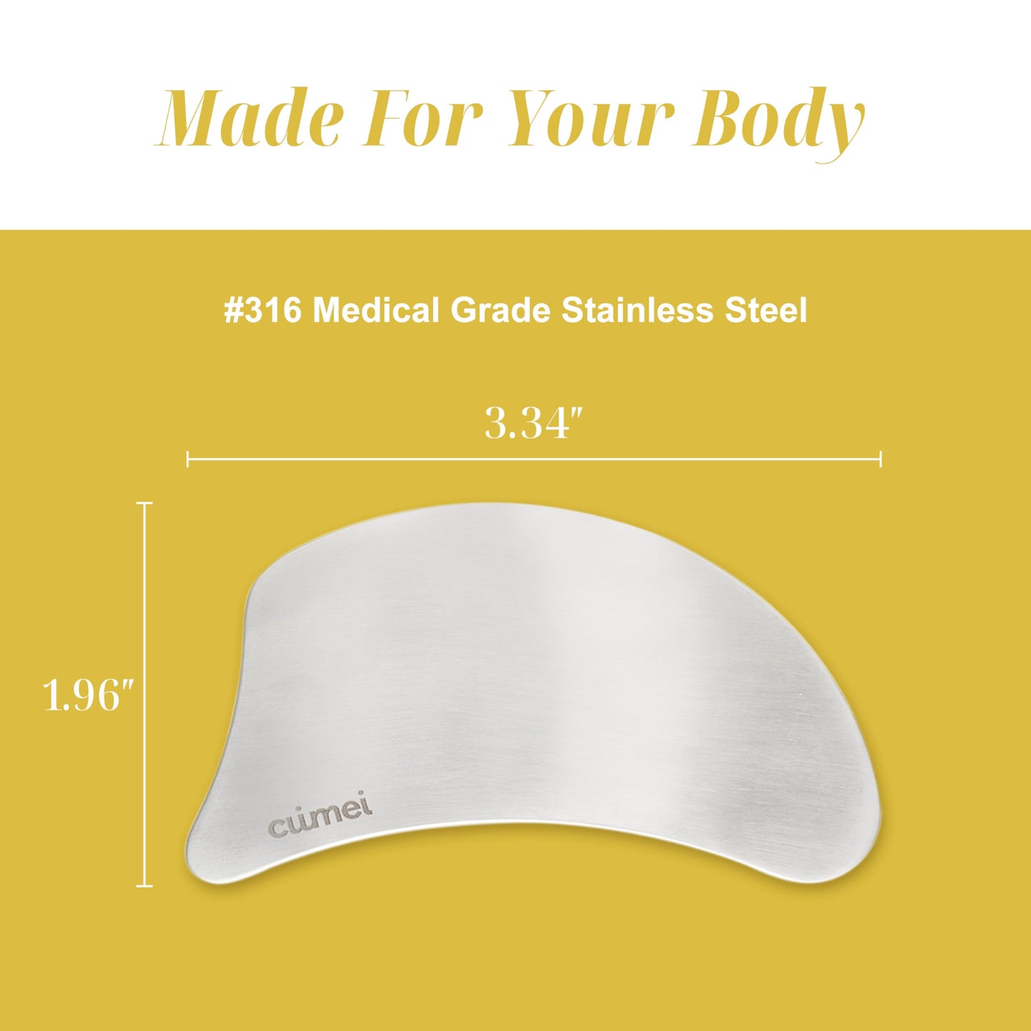 SHUHU Stainless Steel Gua Sha Facial Tool for Face & Body – Jawline Sculptor & Puffiness Relief – Face Massage Tool for Lymphatic Drainage, Tension & Muscle Relief, with Travel Pouch