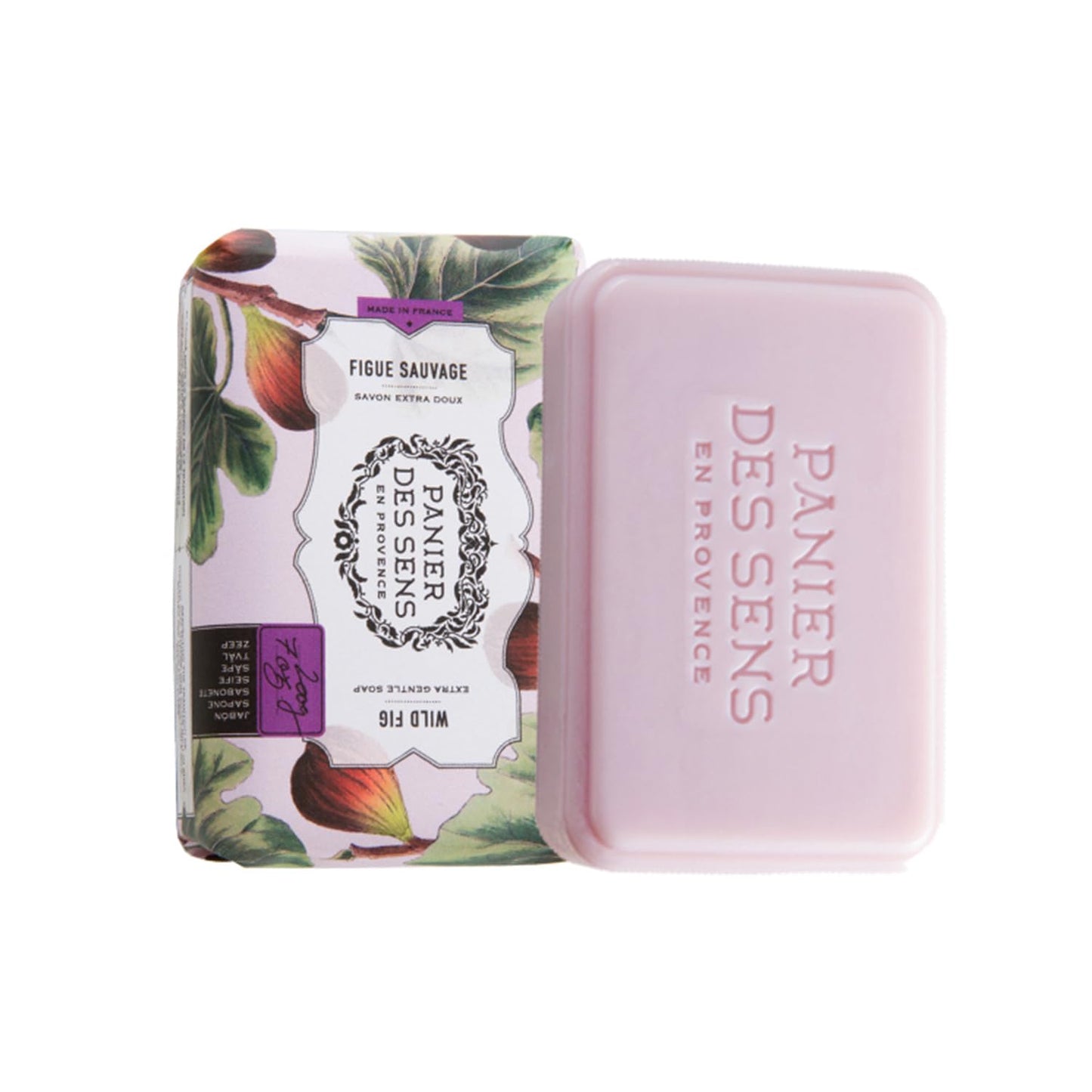 Panier des Sens Shea butter bar soap - 95% natural & Made in France - 2 bars, 7oz/200g each (Wild Fig)