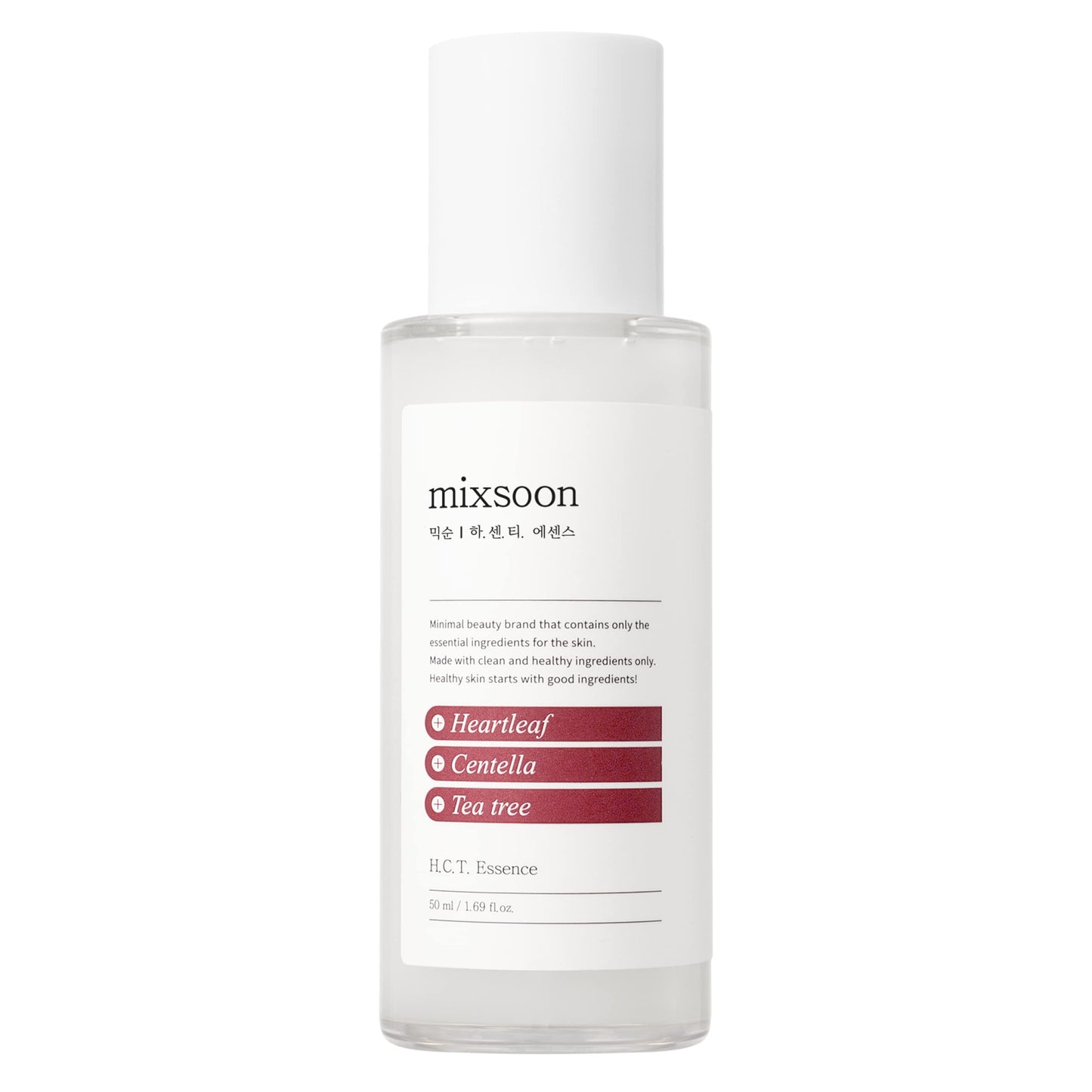 mixsoon H.C.T. Essence 1.69 fl oz (50ml) | Face Moisturizer, Sooth irritated skin | Heartleaf, Centella Asiatica, Teatree