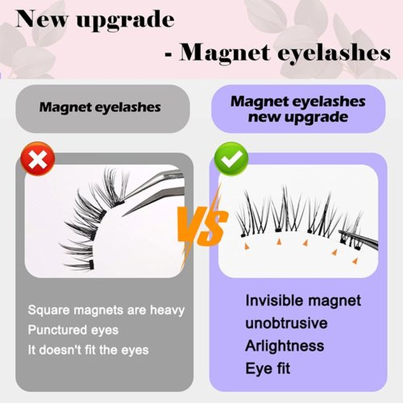 New And Upgraded Version Of The Magnetic Eyelashes Natural Look Magnetic Lashes No Glue or Eyeliner Needed without Eyeliner Magnetic Lashes Natural Look Reusable(Magnetic A)