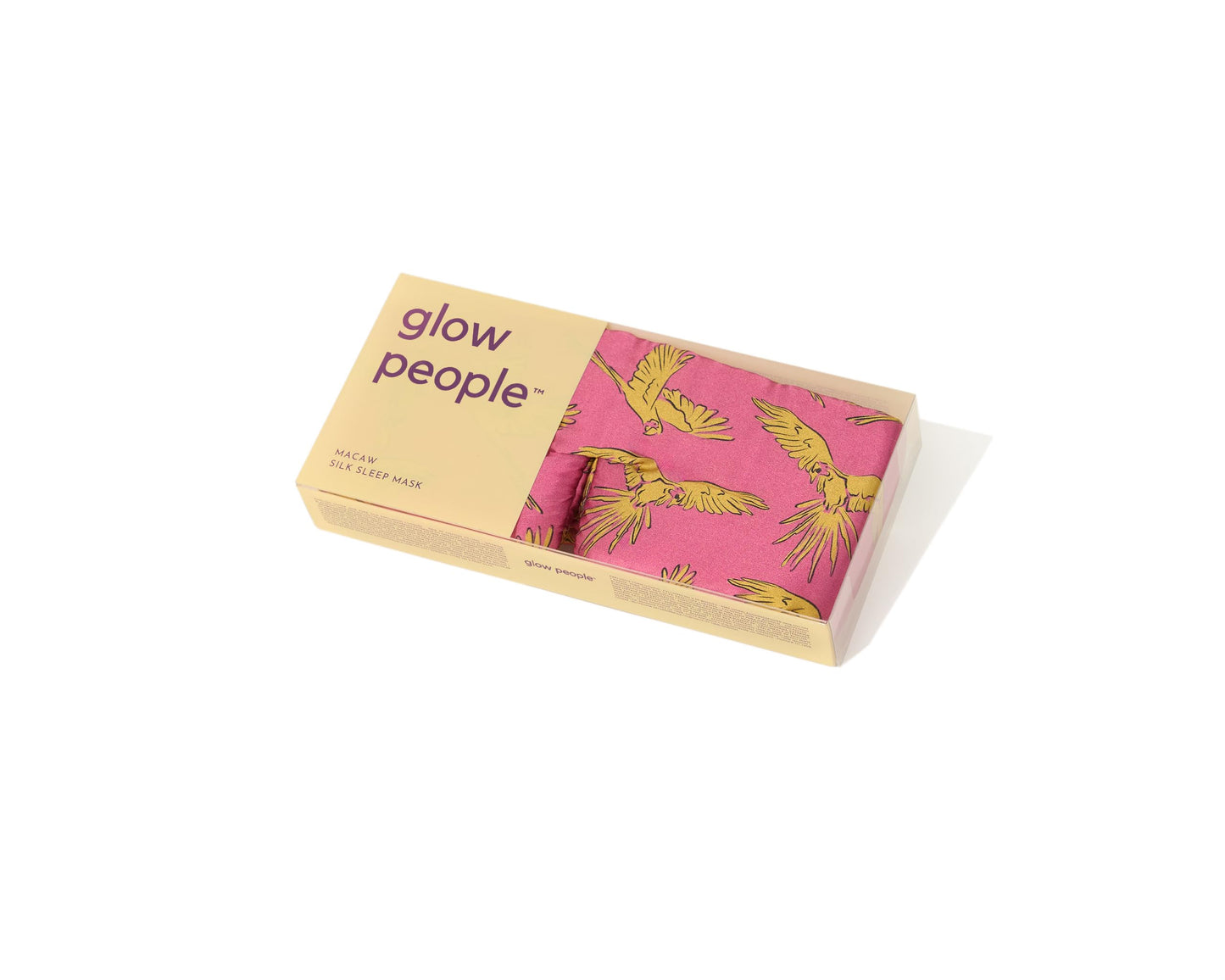 Glow People Silk Sleep Mask – 100% Mulberry Silk Eye Mask for Sleeping, Total Blackout, Cloud-Soft and Adjustable for Beauty Sleep and Travel - Macaw