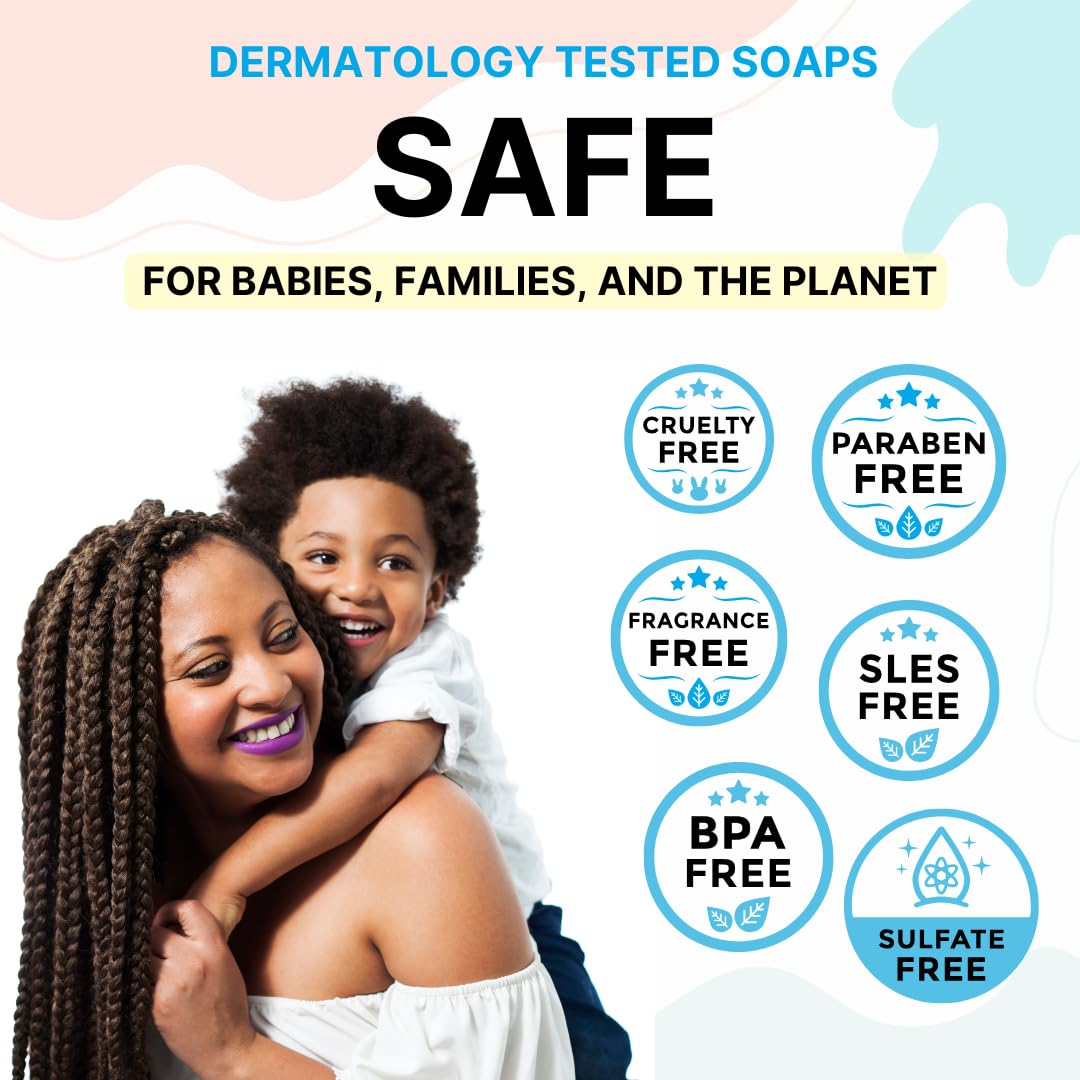 KELEBS Hypoallergenic Kids Soap Bar 2-Pack | Organic & Gentle Chamomile Body Wash for Children | Natural Ingredients | Fun Bath Time