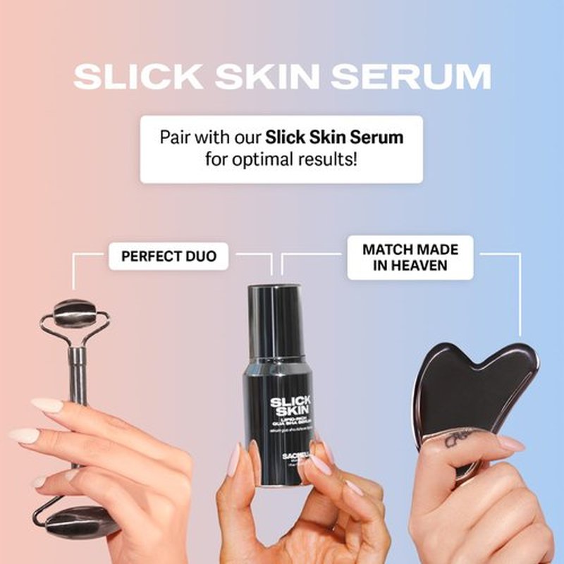 Sacheu Stainless Steel Face Roller - Face and Eye Roller, Metal Face Roller to Help Reduce Puffiness, Cooling Dual Sided Stainless Steel Facial Roller Massager with Travel Pouch