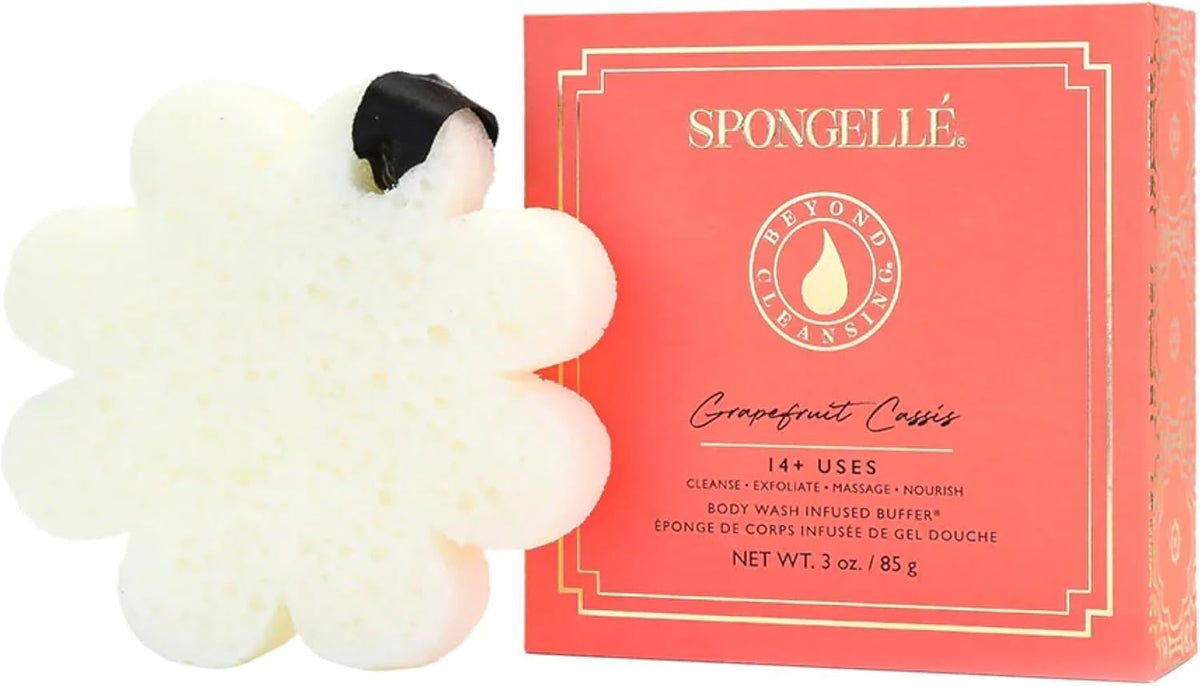Spongellé Wild Flower Bath Sponge with Box Bundle, Mothers Day Gift | Coconut Verbena, Grapefruit Cassis, Freesia Pear | Built-in Body Wash & Body Scrubber, Shower Loofah Sponge for Women | 14+ uses