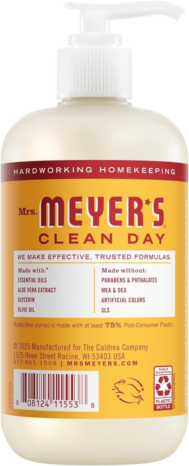 Mrs. MEYER'S Clean Day Liquid Hand Soap 6 Pack Variety Pack, Clementine, Basil, Lavender, Rain Water, Oat Blossom, Lemon Verbena, 12.5 OZ Each, 1 CT