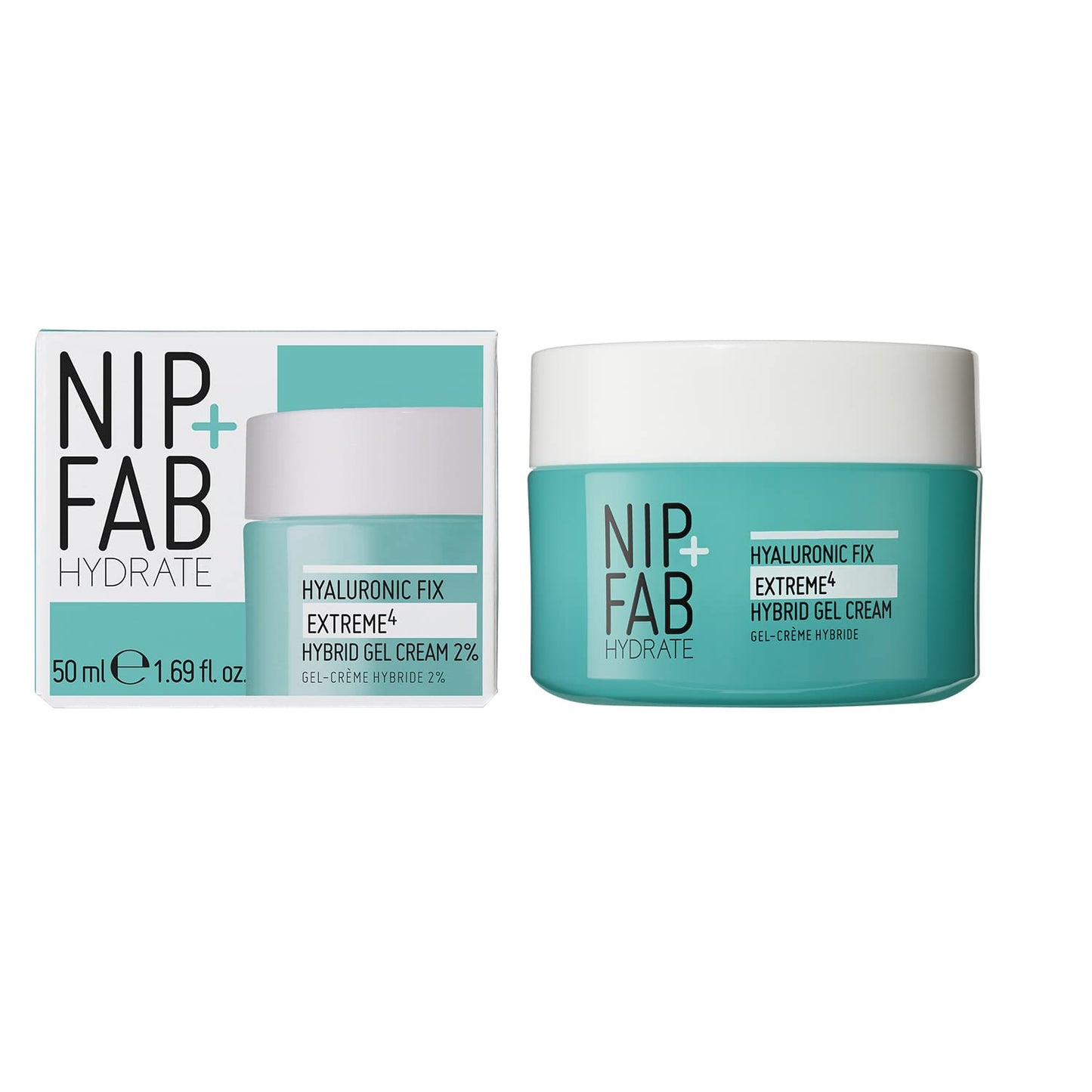 Nip + Fab 2% Hyaluronic Acid Gel Cream for Face Anti-Aging Hydrating Moisturizer for Fine Lines and Wrinkles, Skin-Plumping Skin Care, Smoothing, Moisturizing, Multicolor, 50ML