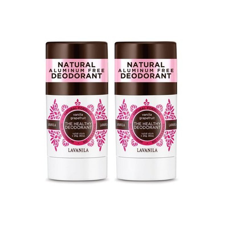 Lavanila Vanilla Grapefruit Aluminum-Free Mini Deodorant 2-Pack - The Healthy Deodorant for Men & Women, Solid Stick (0.9 Ounce Each), Natural, Vegan