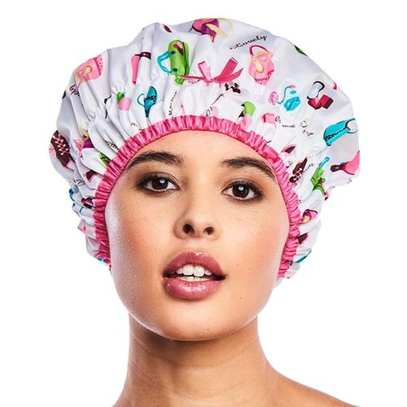 Reusable Shower Cap & Bath Cap, Lined, Oversized Waterproof Shower Caps Large Designed for all Hair Lengths with Lining & Elastic Band Stretch Hem Hair Hat - Fashionista Diva