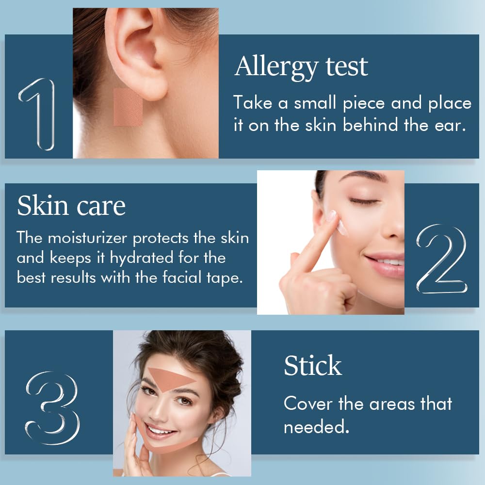 zancony Anti-Wrinkle Tape Facial Myofascial Lift-Smoothes Wrinkles Suits for All Parts of The Face and Neck - Forehead Fines Nasolabial Folds Crow's Feet Necklines etc, 2.5CM*2Rolls