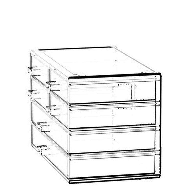 ZHIAI Stackable Storage Drawers, Acrylic Bathroom Counter Organizer Clear Makeup Organizers for Vanity, Kitchen Cabinets, Bathroom, Undersink, Home Organization and Storage (6 Drawers, Pattern F)
