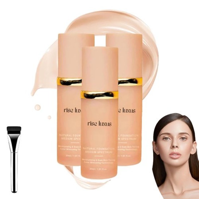 Rise Luxus Ultrablend 4 In 1 Foundation, Rise Luxus Foundation, Foundation 4 In 1, Long-Lasting Moisturizing, Hydrating Medium Full Coverage Concealer (3 PCS)
