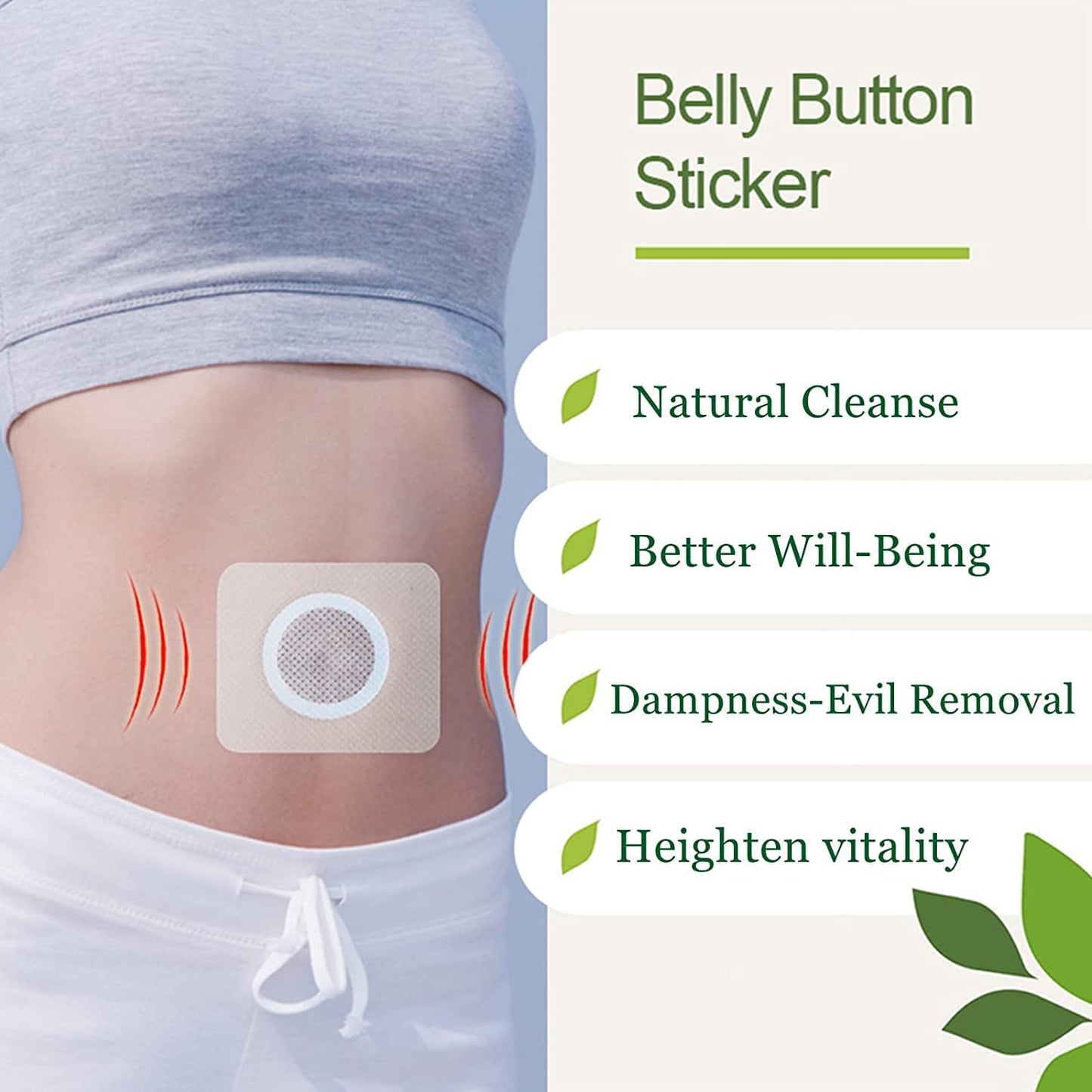 Wormwood Belly Patch,30Pcs Natural Herb Mugwort Essence Pills and 30Pcs Moxibustion Patch