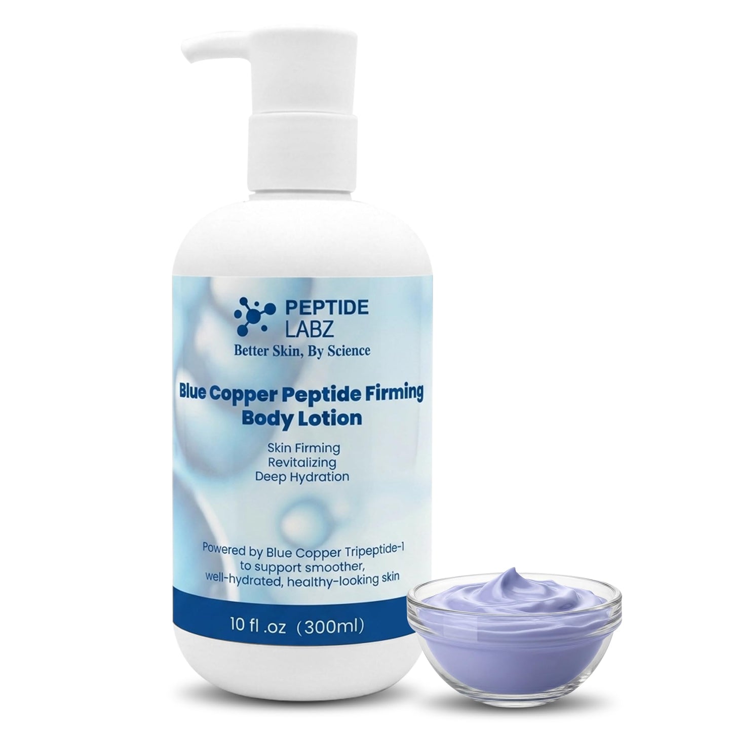 Copper Peptide & Hyaluronic Acid - Body Lotion - Skin Revitalizing, Skin Firming & Hydrating Formula, 10 Fluid Ounce