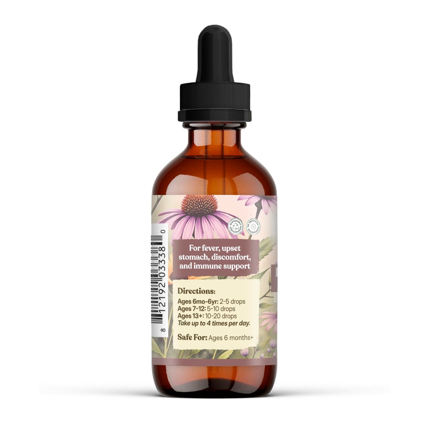 Earthley Wellness Feel Better Fast, All-Natural Relief for Minor Ailments, Echinacea, 3 Month Supply (1.69oz Glass, 1,000 Drops), Organic, Ceylon Cinnamon, Supports Immune & Digestive Health