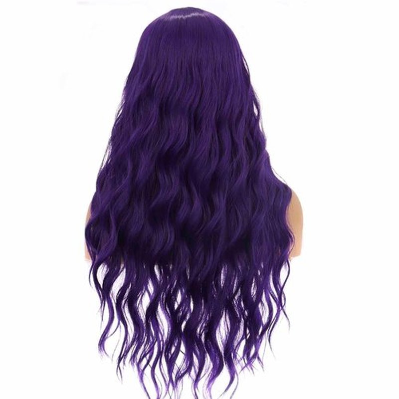BERON Purple Wig Long Curly Wig Dark Purple Wig Long Wavy Wig Purple Wigs for Women Synthetic Wig for Daily Party