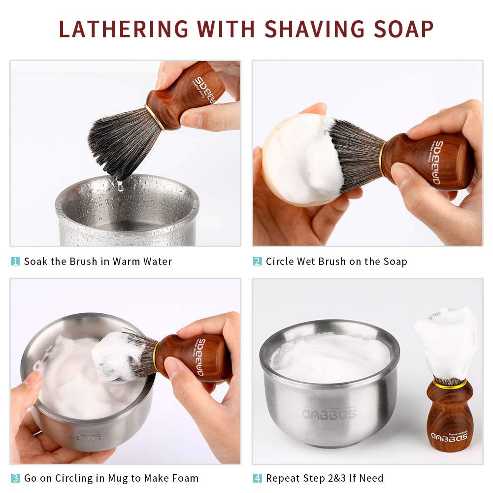Anbbas Shaving Soap Goat Milk for Men Beard Traditional Wet Shave(7oz)