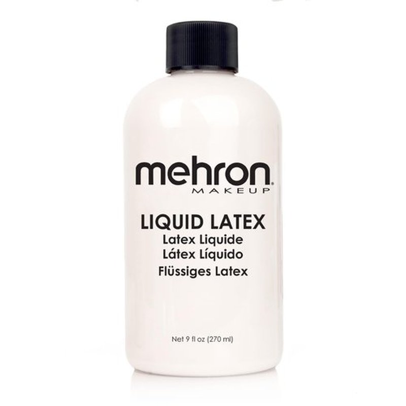 Mehron Makeup Liquid Latex | SFX Makeup | Halloween Latex Makeup | Latex Glue for Skin | Prosthetic Glue 9 fl oz (266 ml) (Clear Flesh)