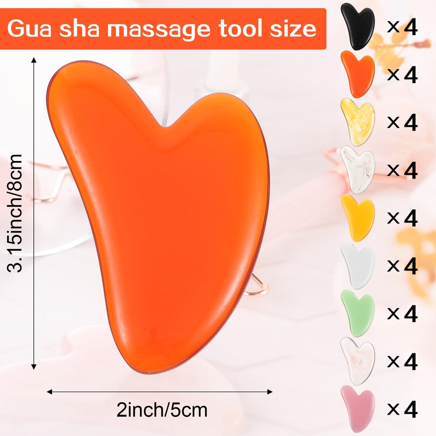 36 Pcs Gua Sha Facial Tool Set, Gua Sha Massage Tool Bulk with 9 Colors Heart Shaped Guasha Board for Face Body Skin Care, Relieve Muscle Tension & Reduce Puffiness