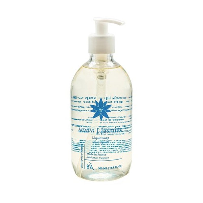 Provence Sante Natural Liquid Soap - Moisturizing Almond Oil Hand Soap with Exotic Jasmine Scent - Elegant Pump Dispenser for Kitchen & Bath (16.9 oz)