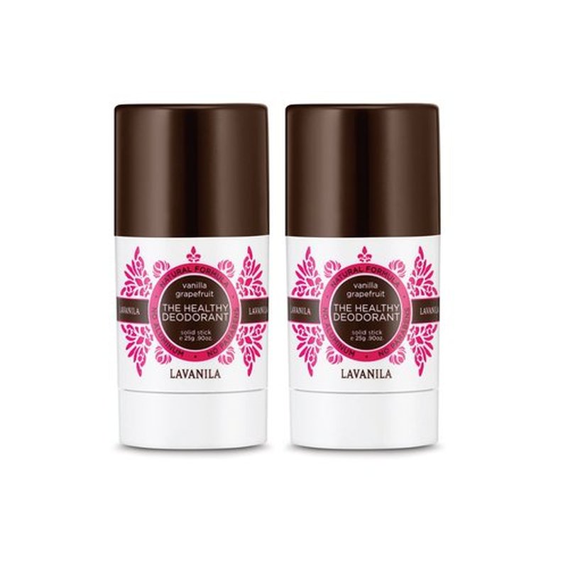 Lavanila Vanilla Grapefruit Aluminum-Free Mini Deodorant 2-Pack - The Healthy Deodorant for Men & Women, Solid Stick (0.9 Ounce Each), Natural, Vegan