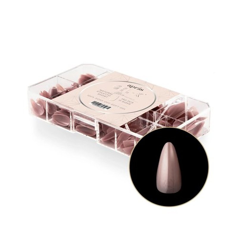 Apres Nail Neutrals Gel-X Mia Natural Square Extra Short & Natural Stiletto Short Box of Tips Bundle | Includes 300 Gel-X Tips | Premium Quality | 11 Sizes 00-9