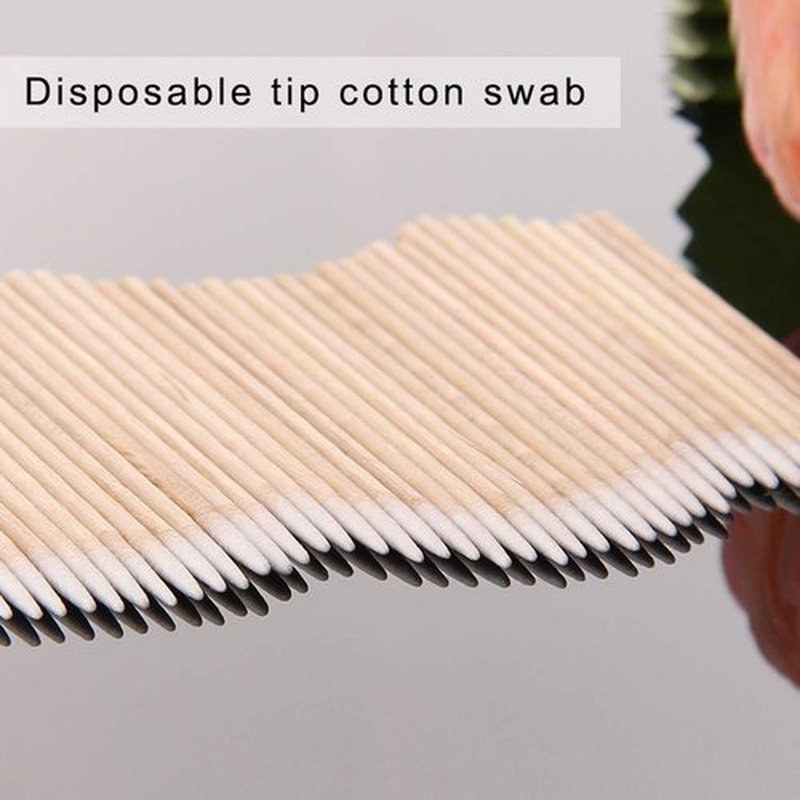 RIKWOG 600pcs Pointed Cotton Swabs, 4 inch Precision Microblading Cotton Swab Cotton Sticks Applicator for Eyebrow Tattoo Beauty Make-up Nail Clean, Wood Handle Pointed Tip Head