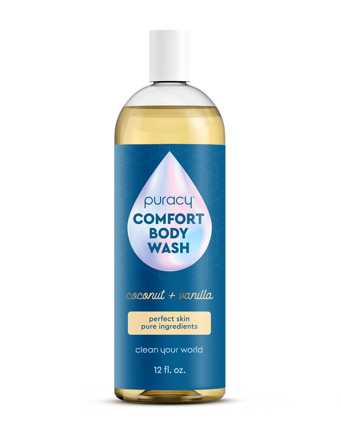 Puracy Body Wash - Natural Body Wash for Women, Men, Kids - Pure Plant Ingredients, Moisturizing Shower Gel, Body Soap for Dry Sensitive Skin, Gently Scented (Coconut Vanilla, 12 oz/355 ml)