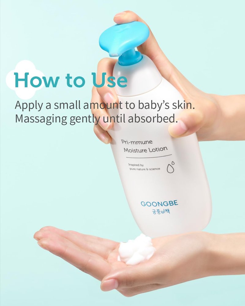 Goongbe Moisture Lotion - Korean Baby Body Moisturizer for Dry Skin | Hypoallergenic, Fast Absorbing, 11.8 oz