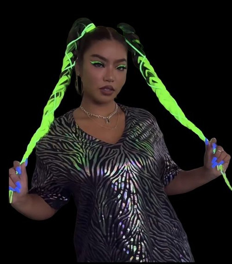 Glowing in Darkness Braiding Hair 400g Braiding Hair Jumbo Box Braids Hair Extensions Shining Jumbo Braids Hair Fluorescent Light in Darkness (Baby Blue)