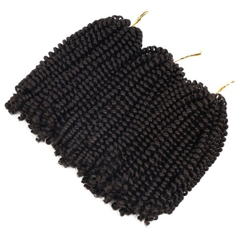 Beyond Beauty Spring Twist Crochet Hair 90strands 8 Inch Fluffy Spring Twists Braiding,Spring Twist Crochet Braids Bomb Twist Crochet Hair for Black Women(#4)