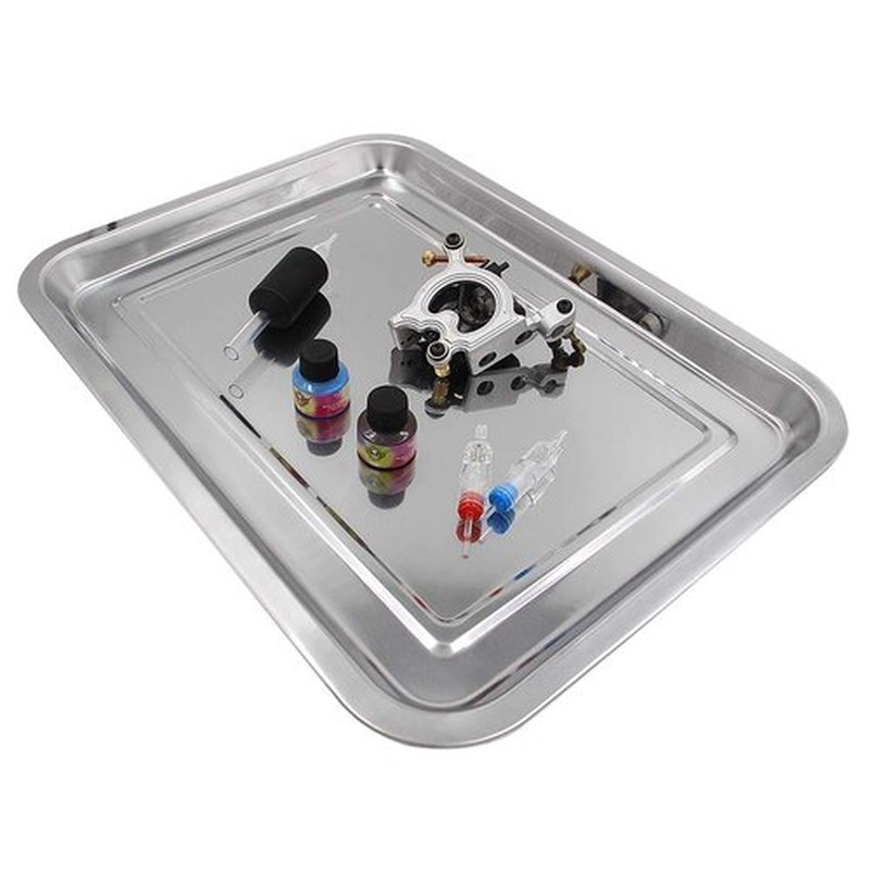 Tattoo Stainless Steel Tray - Combofix 3 Pack Stainless Steel Tattoo Trays 13.5'' X 10'' Tattoo Tray Piercing Instrument Tray Flat for Tattoo Kits Tattoo Supplies