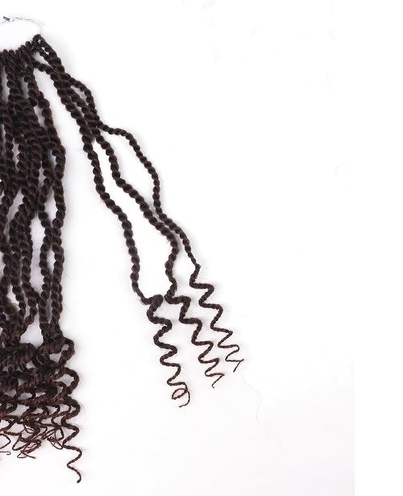 Senegalese Twist Crochet Hair 12 Inch Color 33 Pre Looped Crochet Braids with Curly Ends Short 8 Packs Kinky Twist Crochet Hair for Black Women (12 Inch,T33)