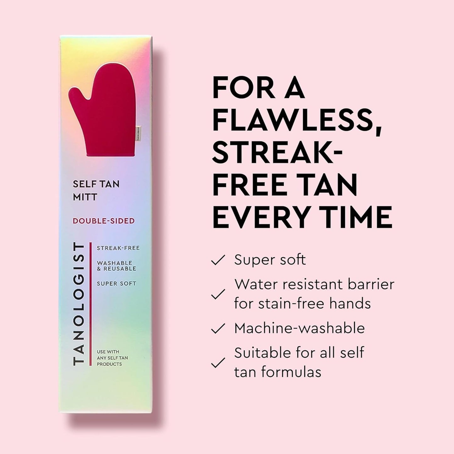Tanologist Sunless Self-Tan Set – Medium Tanning Mousse with “No Fake Tan Smell” or Orange Tone + Double-Sided, Water-Resistant Self-Tanning Mitt for Streak-Free Application