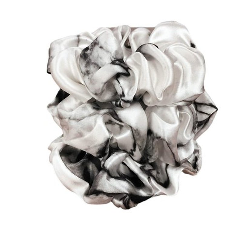Celestial Silk Mulberry Silk Scrunchies for Hair (Marble)