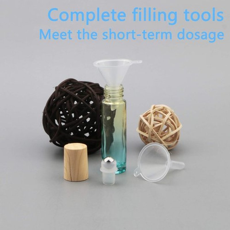 Newzoll 8 Pcs 10 ml (1/3 oz) Glass Roll on Bottles Yellow Blue Gradient Roller Bottles Vials Container for Essential Oils Perfume Lip Balms