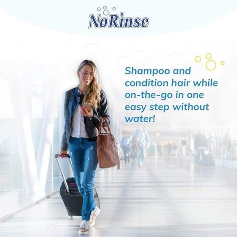 No-Rinse Shampoo Cap by Cleanlife Products (Pack of 6), Shampoo and Condition Hair with no Water or Rinsing - Microwaveable, Rinse-Free, Latex-Free and Alcohol-Free