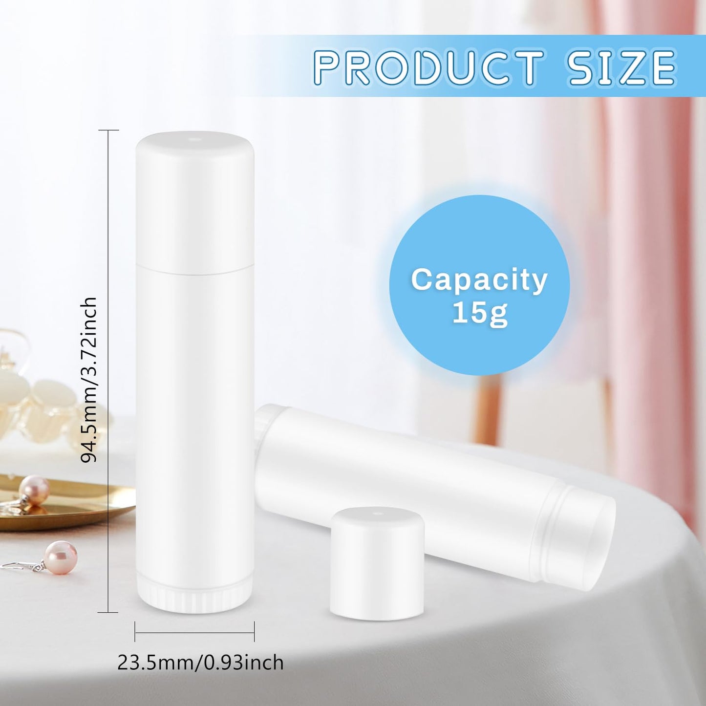 Mirrline 30 Pcs 15g Plastic Lipstick Tubes Empty Lip Balm Containers Refillable Lip Gloss Bottles for DIY Deodorant Lip Balm - White