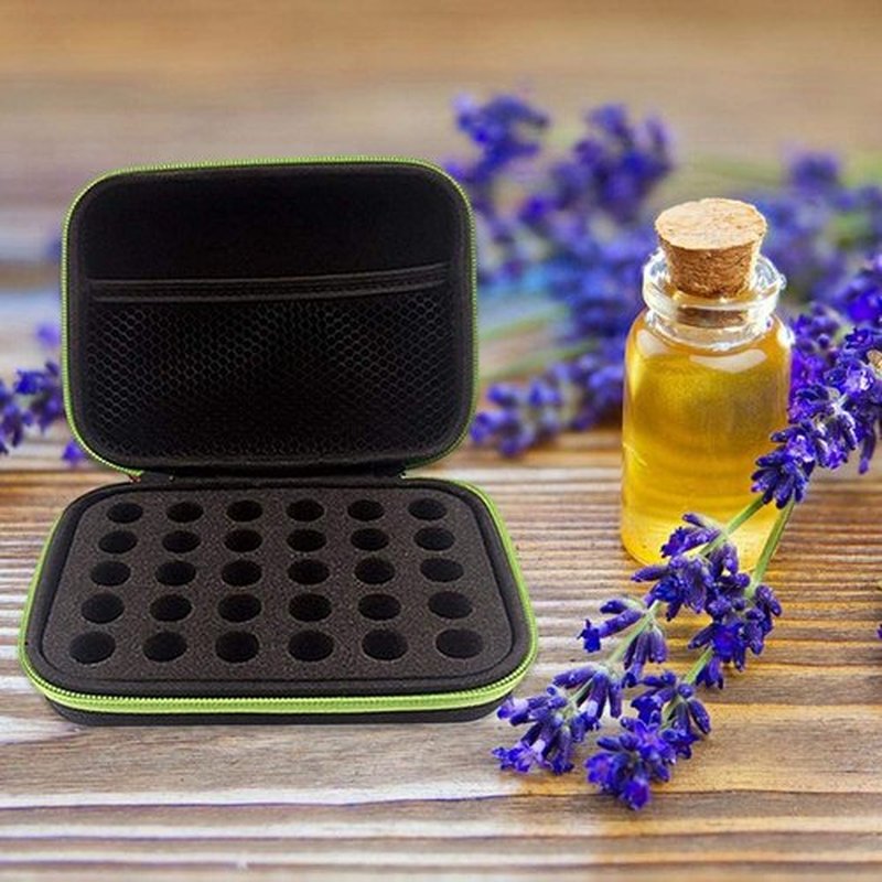 DHXYZZB myonly Essential Oils Carrying Case Holds 30 Grids for 1-3ML Roller Bottles Storage Organizer Bag Hard Shell for Home, Travel, and Presentations(Purple)